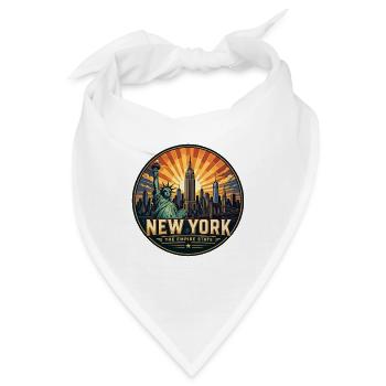 New York The Empire  State Retro Skyline Badge - Bandana - Weiß - Vorne