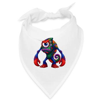 Lebendiges Einäugiges Monster - Bandana - Weiß - Vorne