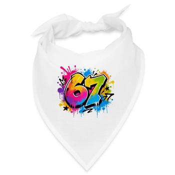 Six Seven - 67 - Typo - Meme - Basketball - 6-7 - Bandana - Weiß - Vorne