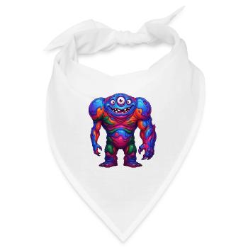 Lebendiges Regenbogenmonster - Bandana - Weiß - Vorne