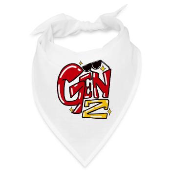 Gen Z Bold Comic Faust-Grafik - Bandana - Weiß - Vorne