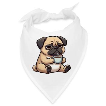 Mops Möpse Mopsbesitzer Mopsliebhaber Mopshalter - Bandana - Weiß - Vorne