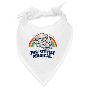 Paw-sitiv magischer Kawaii-Engelhund-Regenbogen - Bandana - Weiß - Vorne