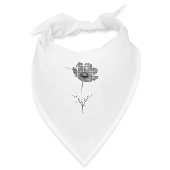 Graustufenblüte im Halbton-Bipmap-Effekt - Bandana - Weiß - Vorne