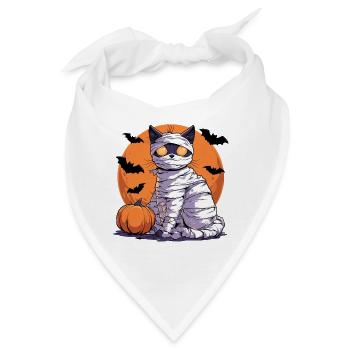 Halloween Mumienkatze  - Bandana - Weiß - Vorne