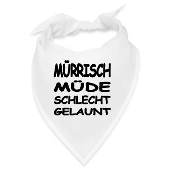 Müde - Bandana - Weiß - Vorne