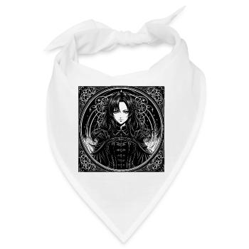Gothic Dame im Kreisrahmen - Bandana - Weiß - Vorne