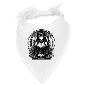 Gothische Zauberin im Kreisornament - Bandana - Weiß - Vorne