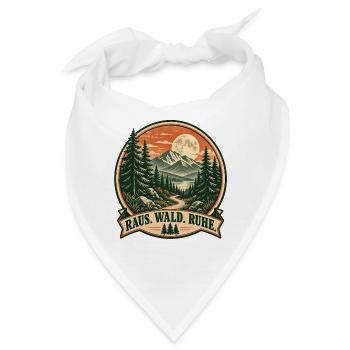 Raus Wald Ruhe Vintage Naturmotiv - Bandana - Weiß - Vorne