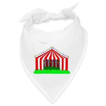 Zirkuszelt in rot-weißem Streifen - Bandana - Weiß - Vorne