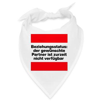 PARTNER ZURZEIT NICHT VERFÜGBAR, SINGLE, BEZIEHUNG - Bandana - Weiß - Vorne