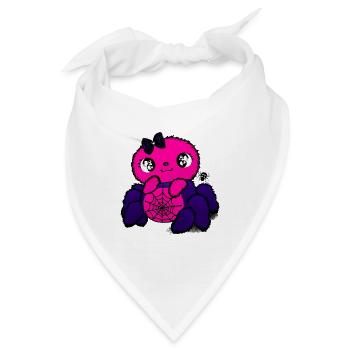 Pinker Spinnenfreundin mit Netzmuster - Bandana - Weiß - Vorne