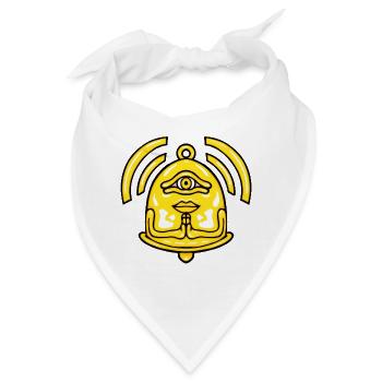 Einäugiges Golden Bell Monster Cartoon-Maskottchen Medita - Bandana - Weiß - Vorne