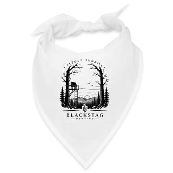 Nachtwald Silhouette mit Hochsitz - Bandana - Weiß - Vorne