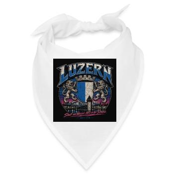 Luzern Crest: Löwen & See Panorama - Bandana - Weiß - Vorne