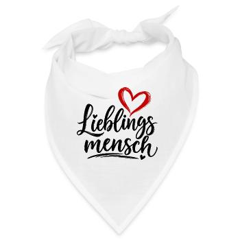 Herz-Pinselstrich mit Kalligrafie - Bandana - Weiß - Vorne