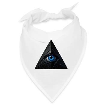 Pyramide mit blauem Auge - Bandana - Weiß - Vorne