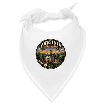 Virginia Old Dominion Retro Capitol Mansion-Abzeichen - Bandana - Weiß - Vorne