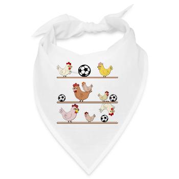 Hühnerstall Hühner Fußball - Bandana - Weiß - Vorne