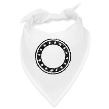 Vintage, runde Gummistempel-Schablone - Bandana - Weiß - Vorne