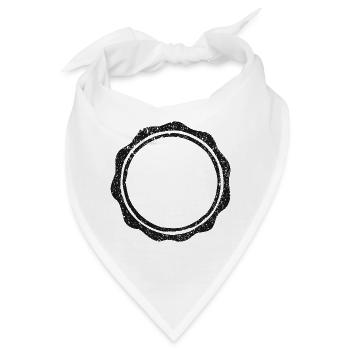 Vintage-runde Gummistempel-Schablone - Bandana - Weiß - Vorne