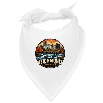 Richmond River City Vintage-Brückenemblem - Bandana - Weiß - Vorne