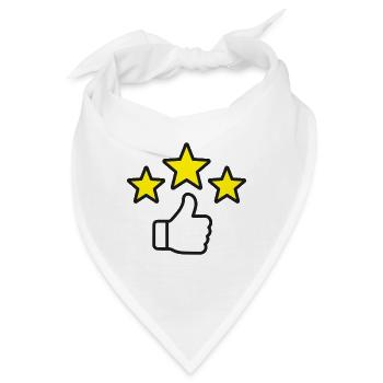 Top-bewertetes Daumen-hoch-Sterne-Liniensymbol - Bandana - Weiß - Vorne