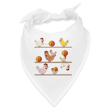 Hühnerstall Hühner Basketball - Bandana - Weiß - Vorne