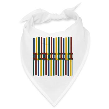 Retro nahtloses Streifenmosaikmuster LensDyn - Bandana - Weiß - Vorne