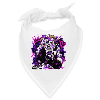 Rebellisches Graffiti-Ziegenmädchen - Bandana - Weiß - Vorne