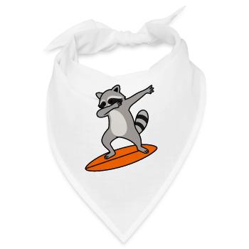 Waschbär Surf-Charme - Bandana - Weiß - Vorne
