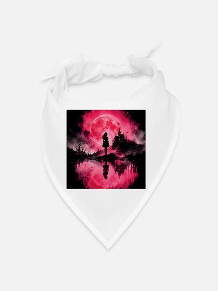 Eine Monderscheinung über der Burg - Bandana - Weiß