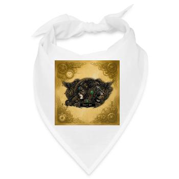 Steampunk-Löwin mit Juwelen - Bandana - Weiß - Vorne
