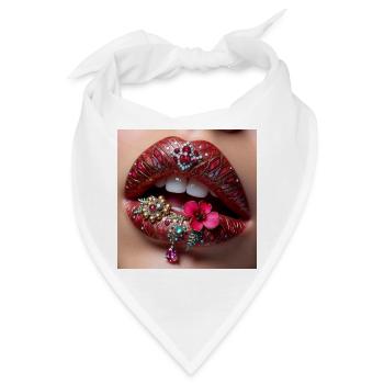 Vergoldeter Lippenschmuck blüht - Bandana - Weiß - Vorne