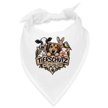 Tierschutz Tierliebe - Bandana - Weiß - Vorne