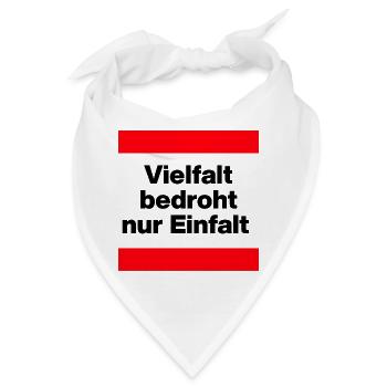 VIELFALT BEDROHT NUR EINFALT, FÜR EINE BUNTE WELT - Bandana - Weiß - Vorne