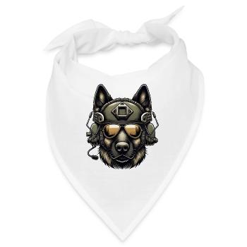 Schäferhund im Taktischen Gear - Bandana - Weiß - Vorne