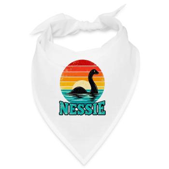 Nessie Loch Ness Sonnenuntergangsillustration - Bandana - Weiß - Vorne