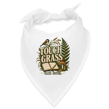 Nature Journaling - Touch Grass Take Notes - Bandana - Weiß - Vorne