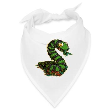 Die schlängelnde Schlange - Bandana - Weiß - Vorne