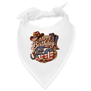 50. Geburtstag Western USA-Edition - Bandana - Weiß - Vorne