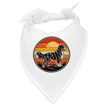Australian Shepherd Retro Vintage Hunde Desig - Bandana - Weiß - Vorne