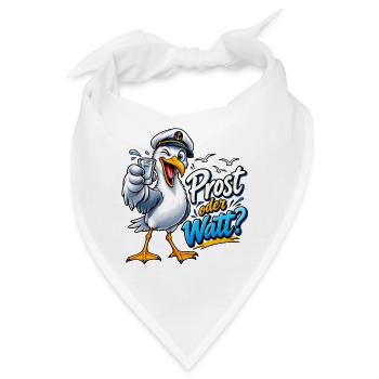 Prost oder Watt? Seemöwenkapitän - Bandana - Weiß - Vorne