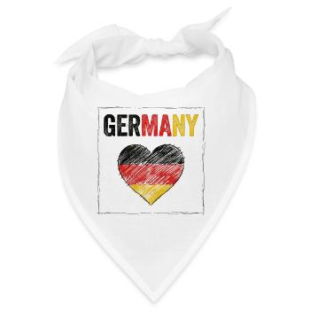 Deutschland Flagge Feiertag Deutschland Herz Deutsche Flagge - Bandana - Weiß - Vorne
