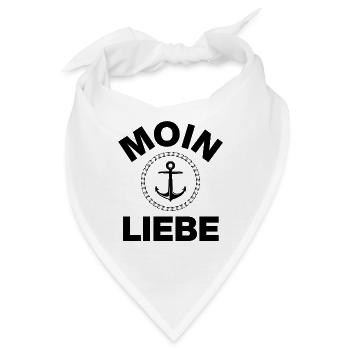 MOIN LIEBE, NORDDEUTSCHLAND, FÜR KÜSTENLIEBHABER - Bandana - Weiß - Vorne