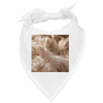 Flauschige beige Federn - Bandana - Weiß - Vorne