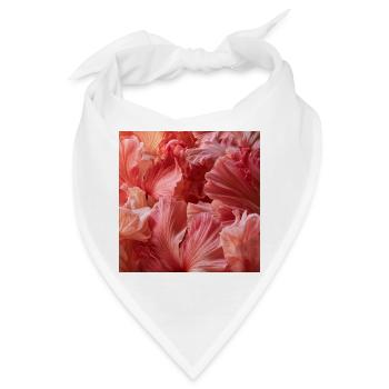 Intensive rosa Seidenblüten - Bandana - Weiß - Vorne