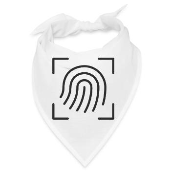 Fingerabdruckscan-Linien-Symbol - Bandana - Weiß - Vorne