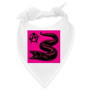 Anarchischer schwarzer Aal auf Neonpink - Bandana - Weiß - Vorne