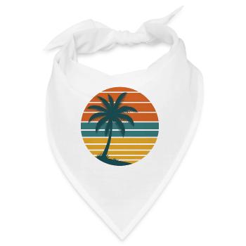 Retro Sunset – Palme & Sonne 70er Jahre T-Shirt - Bandana - Weiß - Vorne